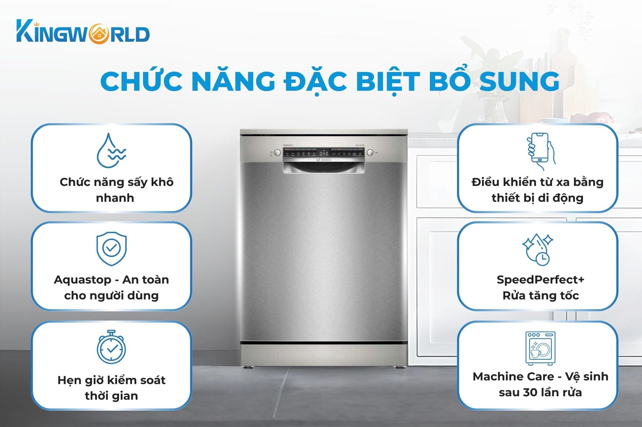 Bosch SMS4HCI48E trang bị thêm nhiều tính năng đặc biệt