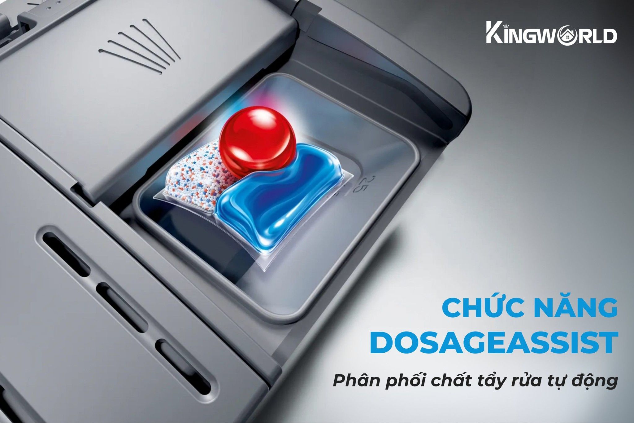 Trang bị hệ thống hỗ trợ hòa tan chất tẩy rửa thông minh Dosage Assistant