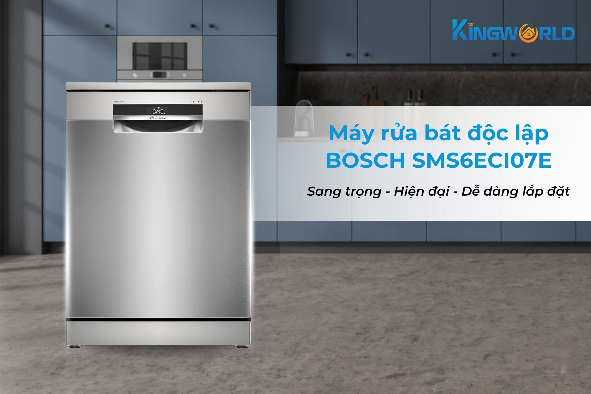 Máy rửa chén độc lập Bosch SMS6ECI07E có thiết kế sang trọng