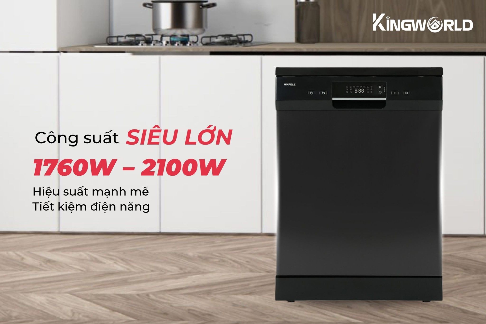 Máy rửa chén Hafele HDW-F60EB có dung tích lớn, đáp ứng mọi nhu cầu