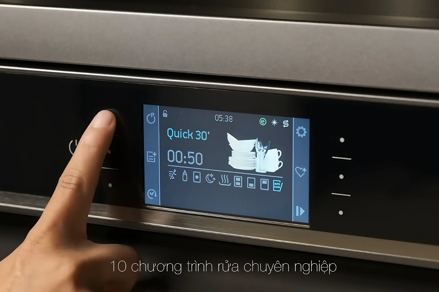 Máy rửa bát Malloca DW14-BS10TFT tích hợp 10 chương trình rửa đa dạng