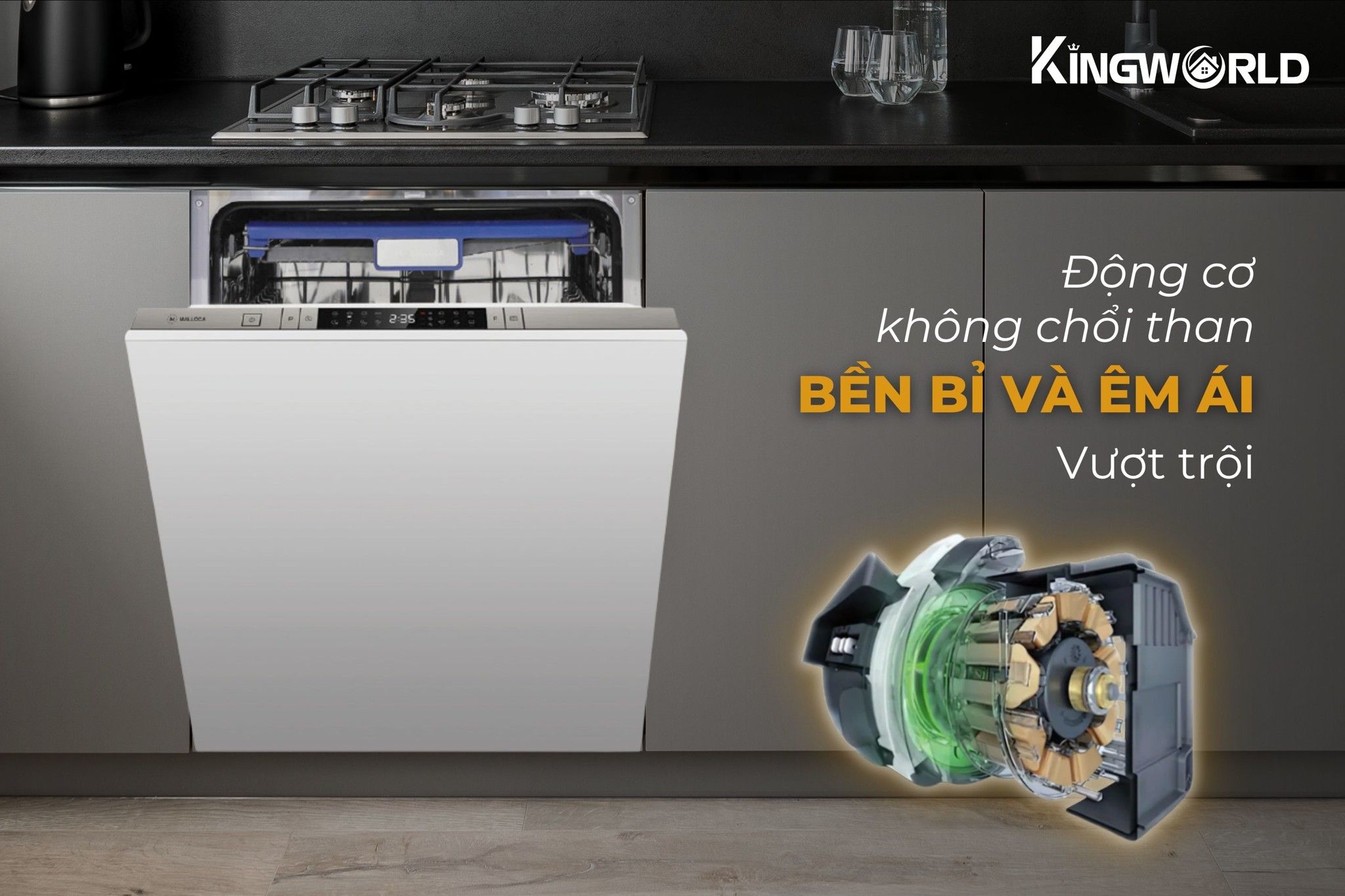 Malloca WQP12-J7713FB trang bị động cơ không chổi than êm ái