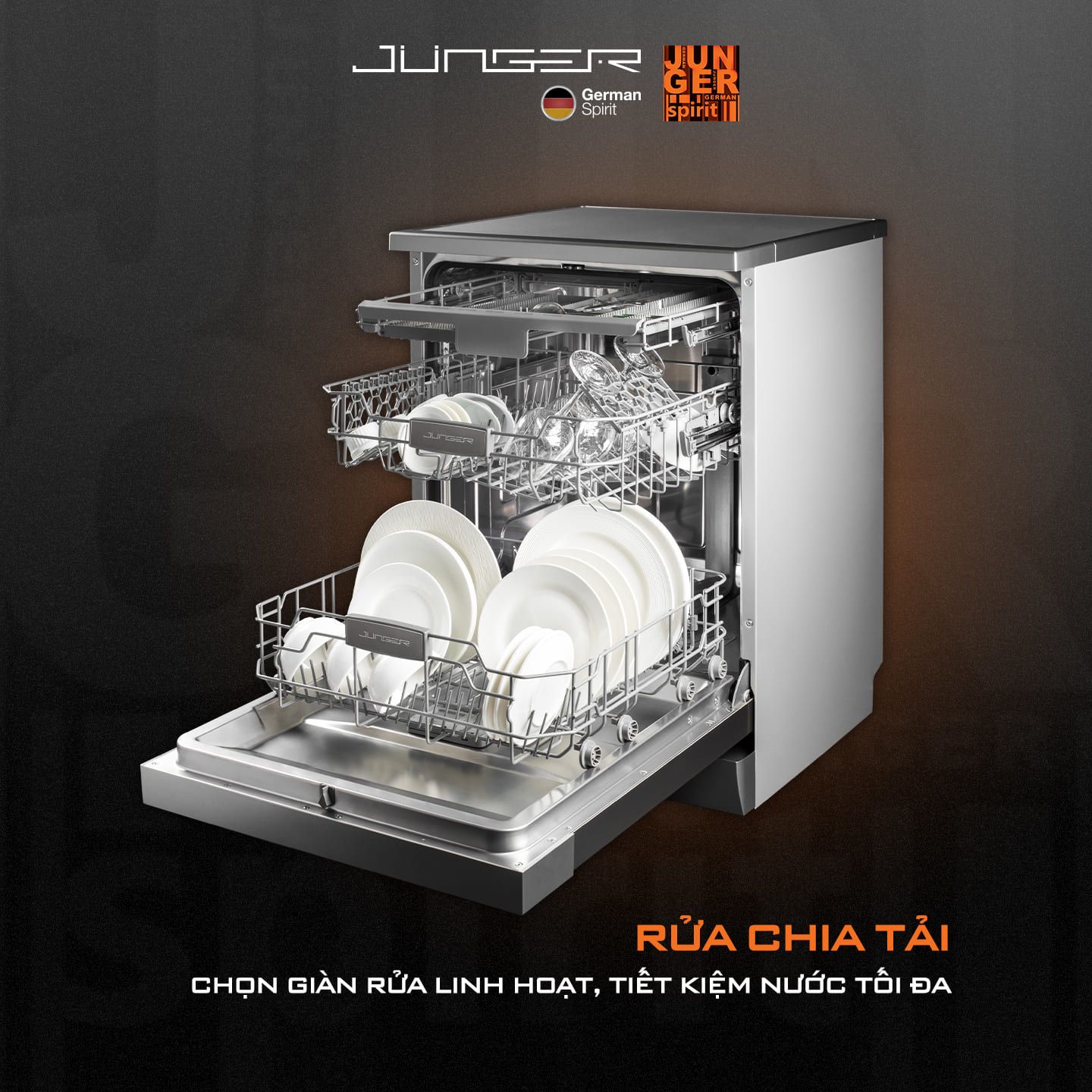 Junger DWJ-600 được tích hợp thêm chức năng làm sạch mà vẫn tiết kiệm điện năng và nước