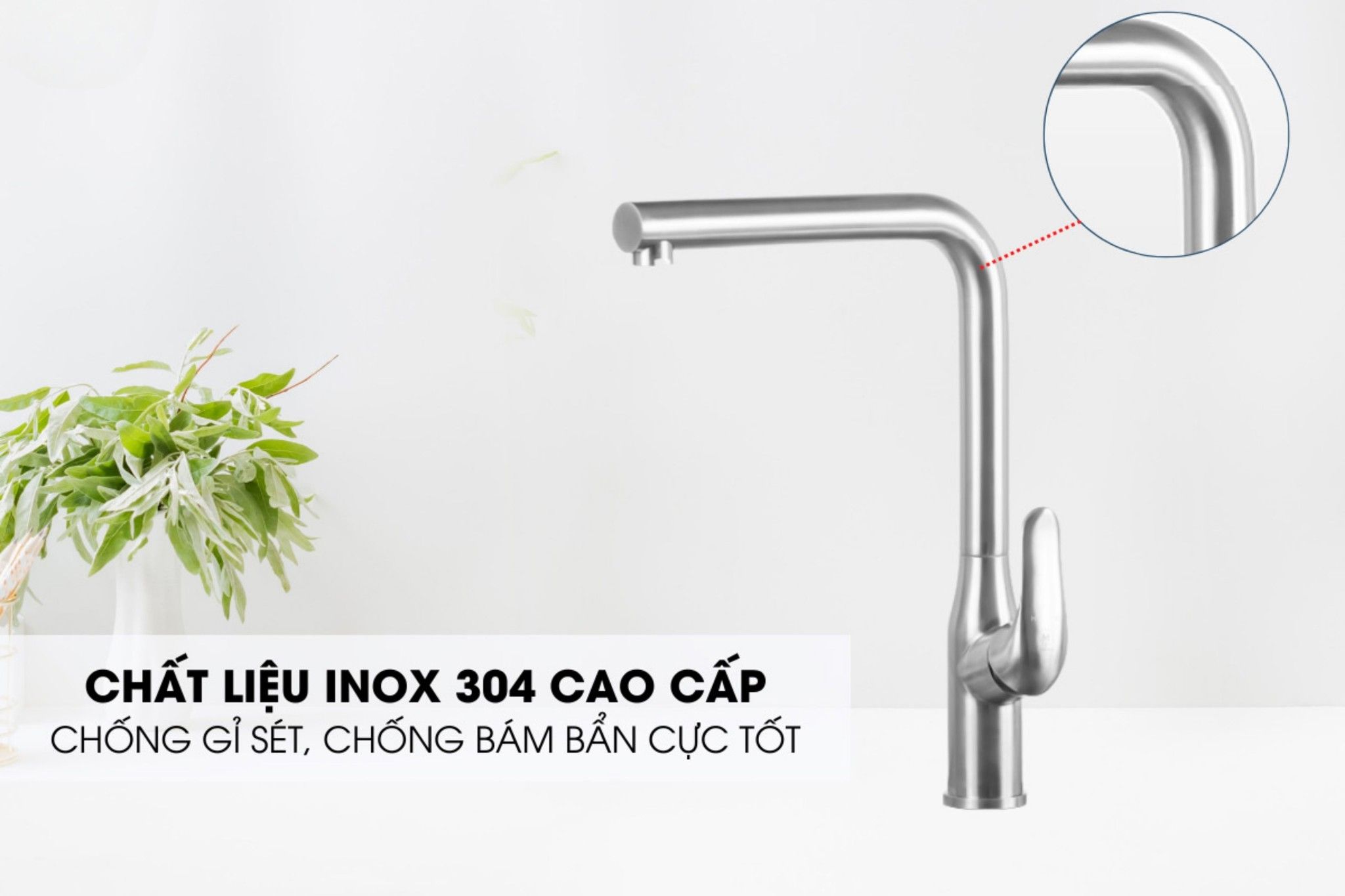 Chất liệu inox 304 cao cấp, độ bền cao