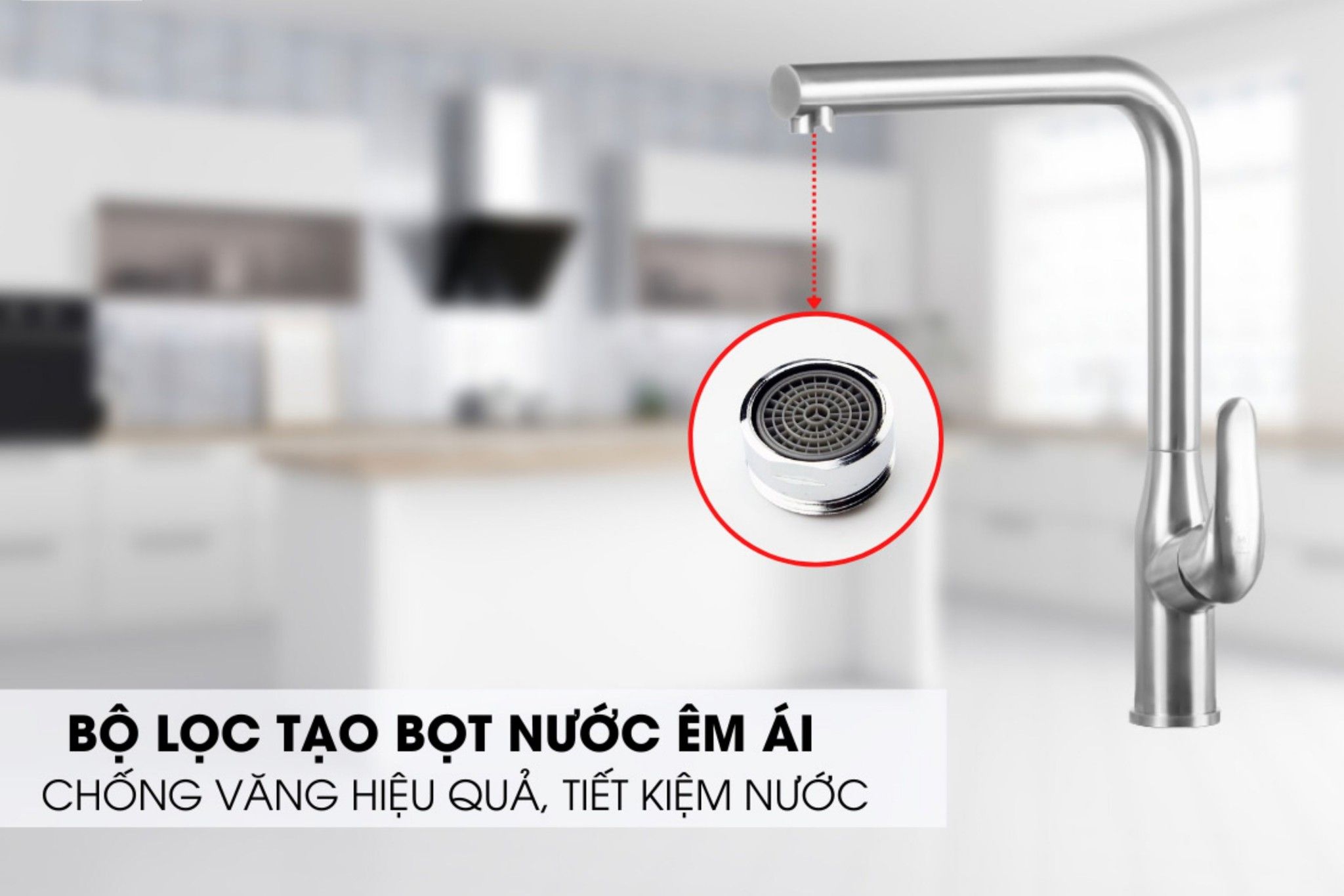 Vòi tạo bọt xoáy chống văng hiệu quả