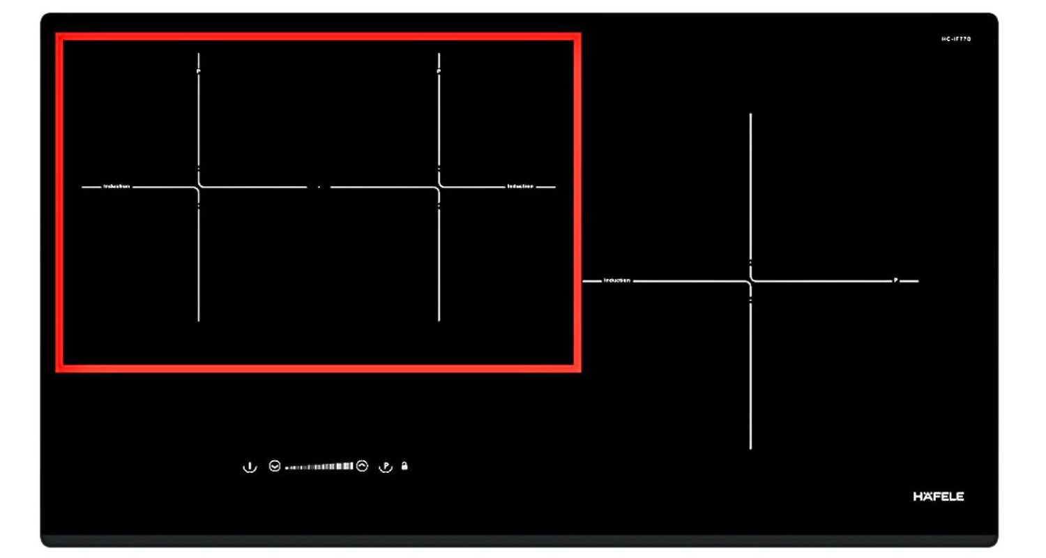 Bếp từ 3 vùng nấu Hafele HC-IF77D trang bị chức năng ghép vùng nấu tiện lợi
