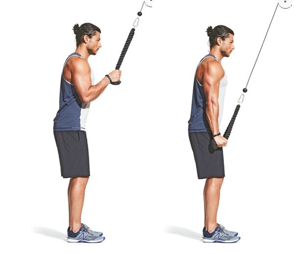 Bài tập đứng kéo cáp tăng sức mạnh cơ tay