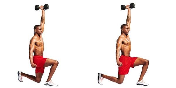 Bài tập chùng chân đẩy tạ Dumbbell Lunge