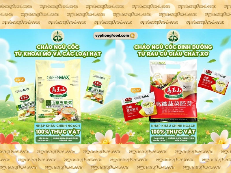 Nutritional grain porridge for the elderly – A health care secret from a delicious bowl of porridge every day. vyphongfood.com is the exclusive distributor of Greenmax cereal powder products, officially importing them from Taiwan to Vietnam.