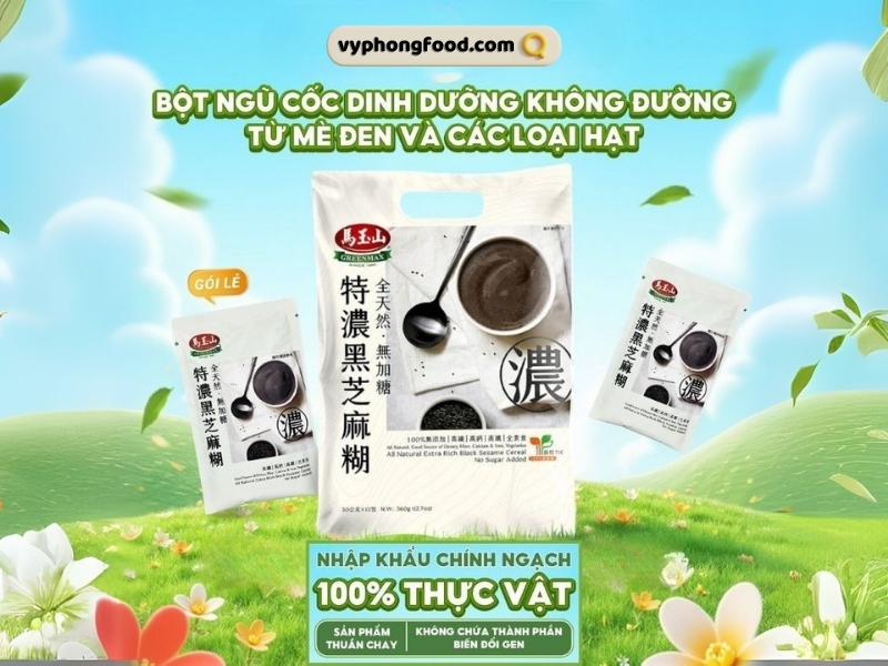 What are the benefits of drinking black sesame powder? A natural secret for health and beauty care. You can learn more and order the authentic Greenmax Taiwan Black Sesame and Mixed Grains Cereal (with sugar or no sugar) at: vyphongfood.com.