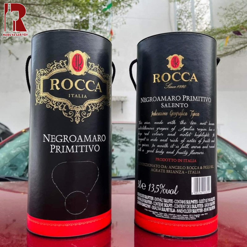 Giá rượu vang ống Rocca Negroamaro Primitivo bao nhiêu