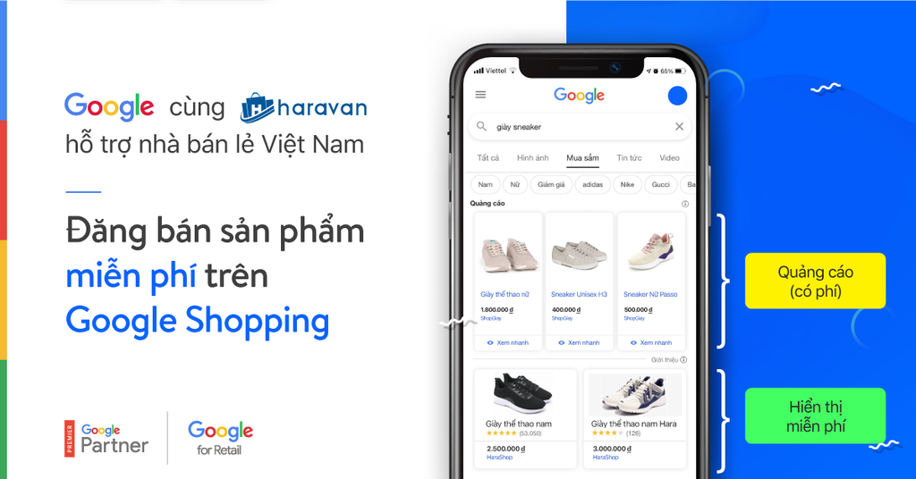 Google hỗ trợ nhà bán lẻ Việt: Đăng bán sản phẩm miễn phí với Google Shopping và Haravan