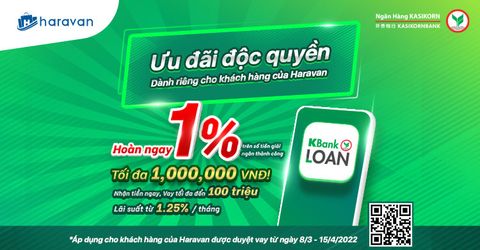 Chương trình Ưu đãi Độc quyền: Có ngay 100 triệu chỉ trong 3 ngày, nhận hoàn tiền lên đến 1.000.000 VNĐ cùng Kbank