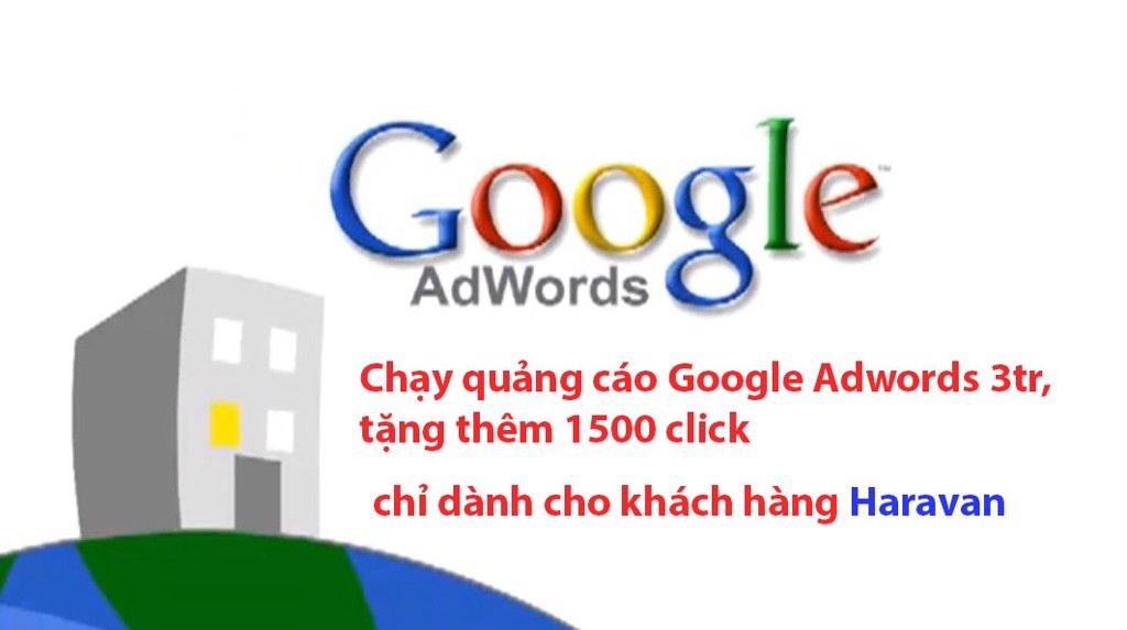Chạy quảng cáo Google Adwords 3tr, tặng thêm 1500 click