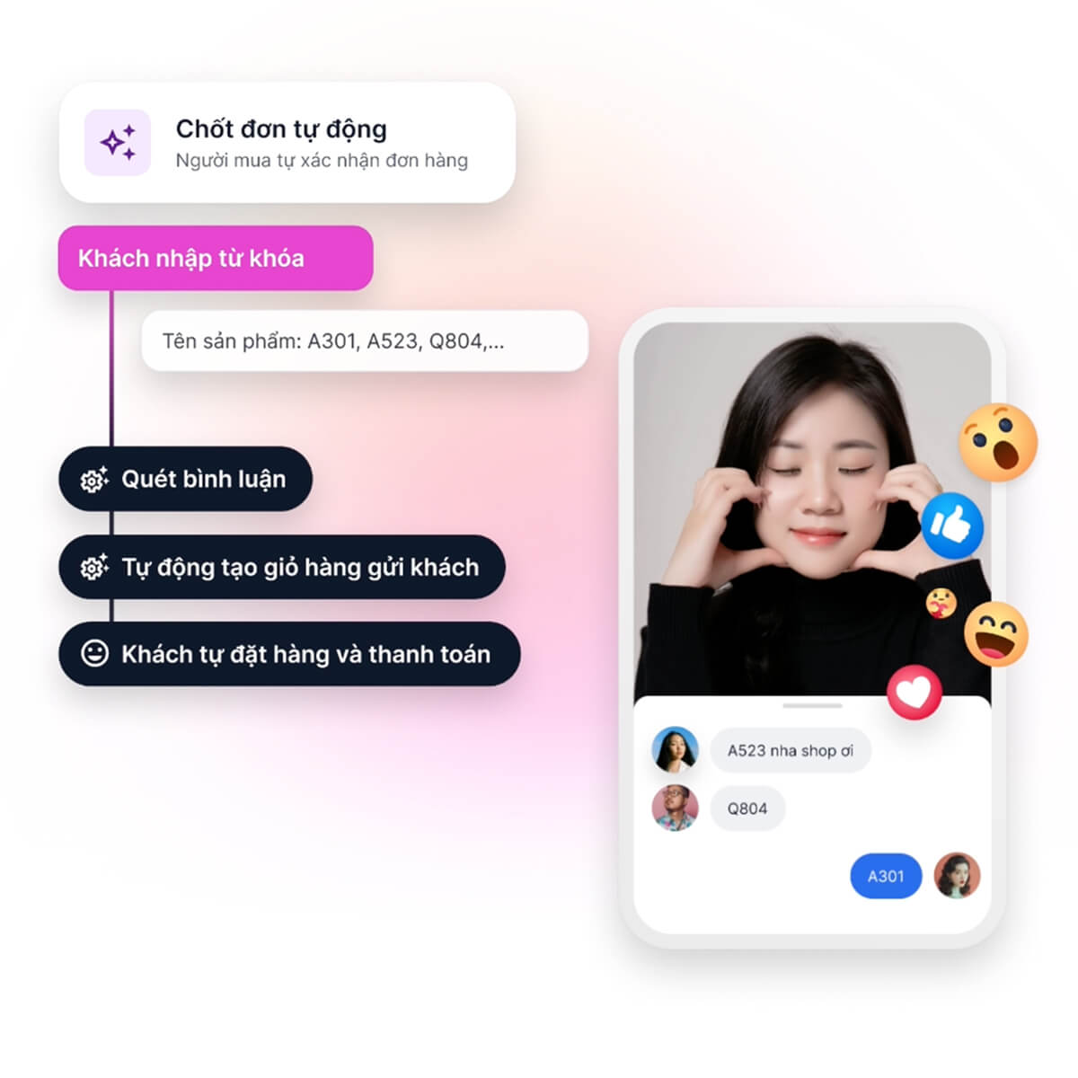 Tự động quét bình luận và chốt đơn Livestream