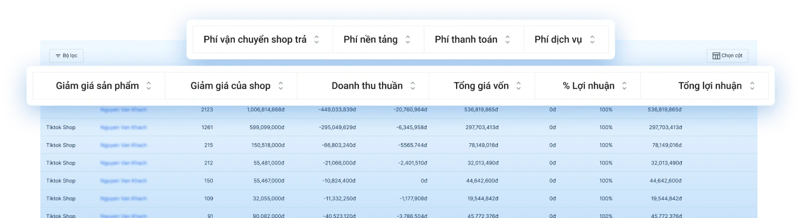 Ghi nhận chính xác chi phí và thực nhận của nhà bán cho đơn hàng từ TikTok Shop
