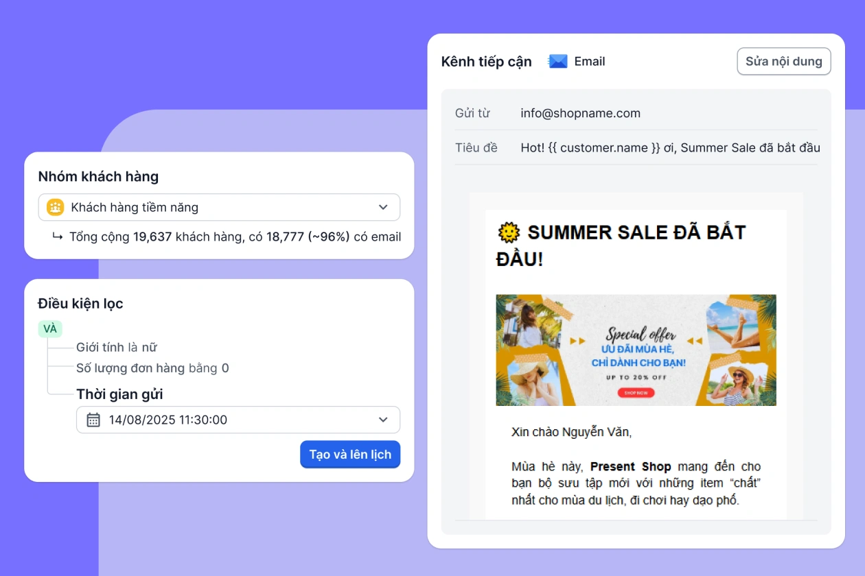 Gửi ưu đãi cho những khách tiềm năng