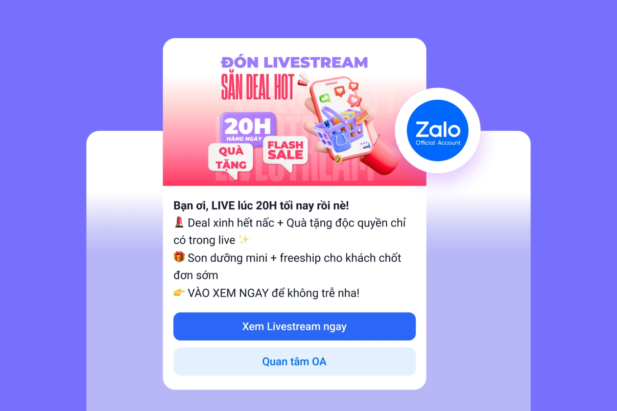 Gửi lịch livestream