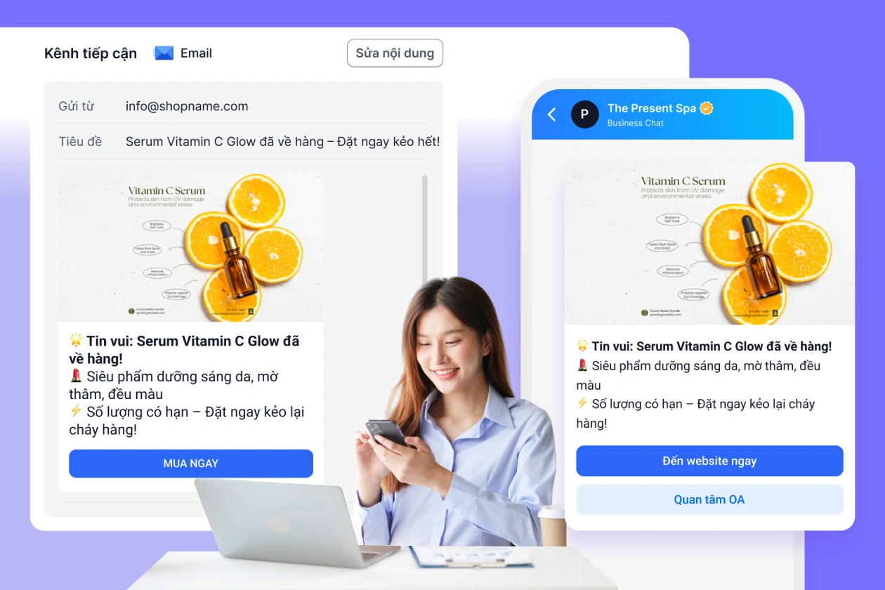 Thông báo có hàng mới hoặc hàng đã về lại kho