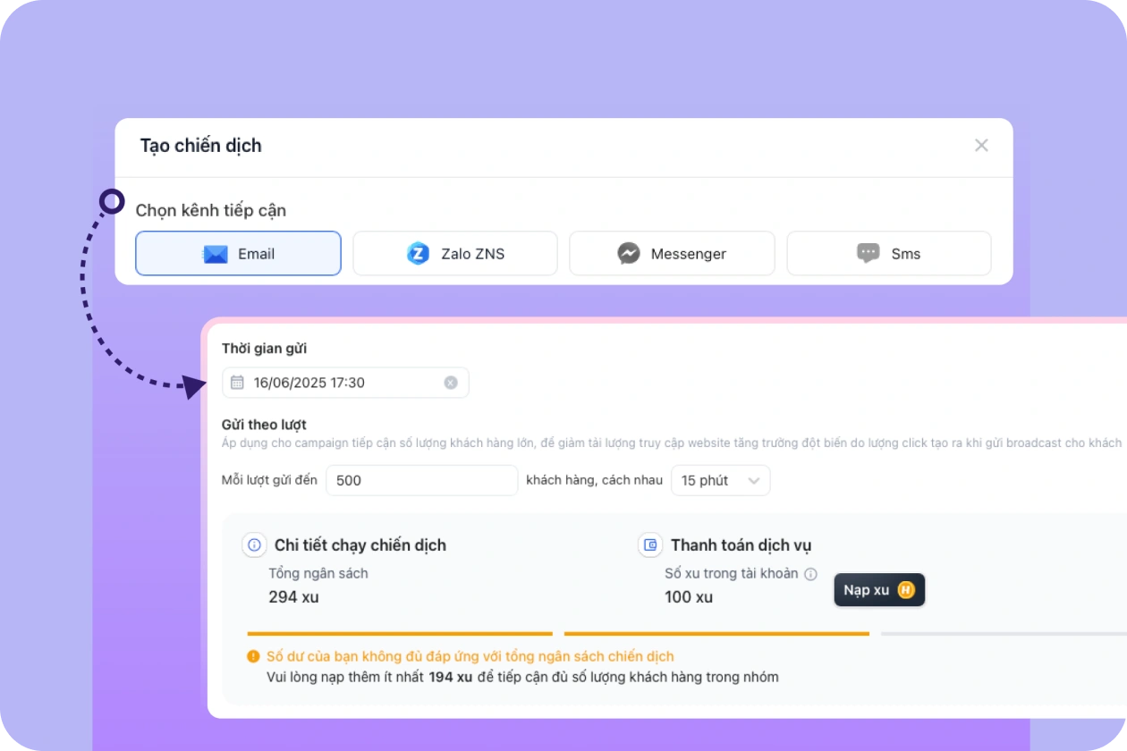 Tự động hoá gửi tin