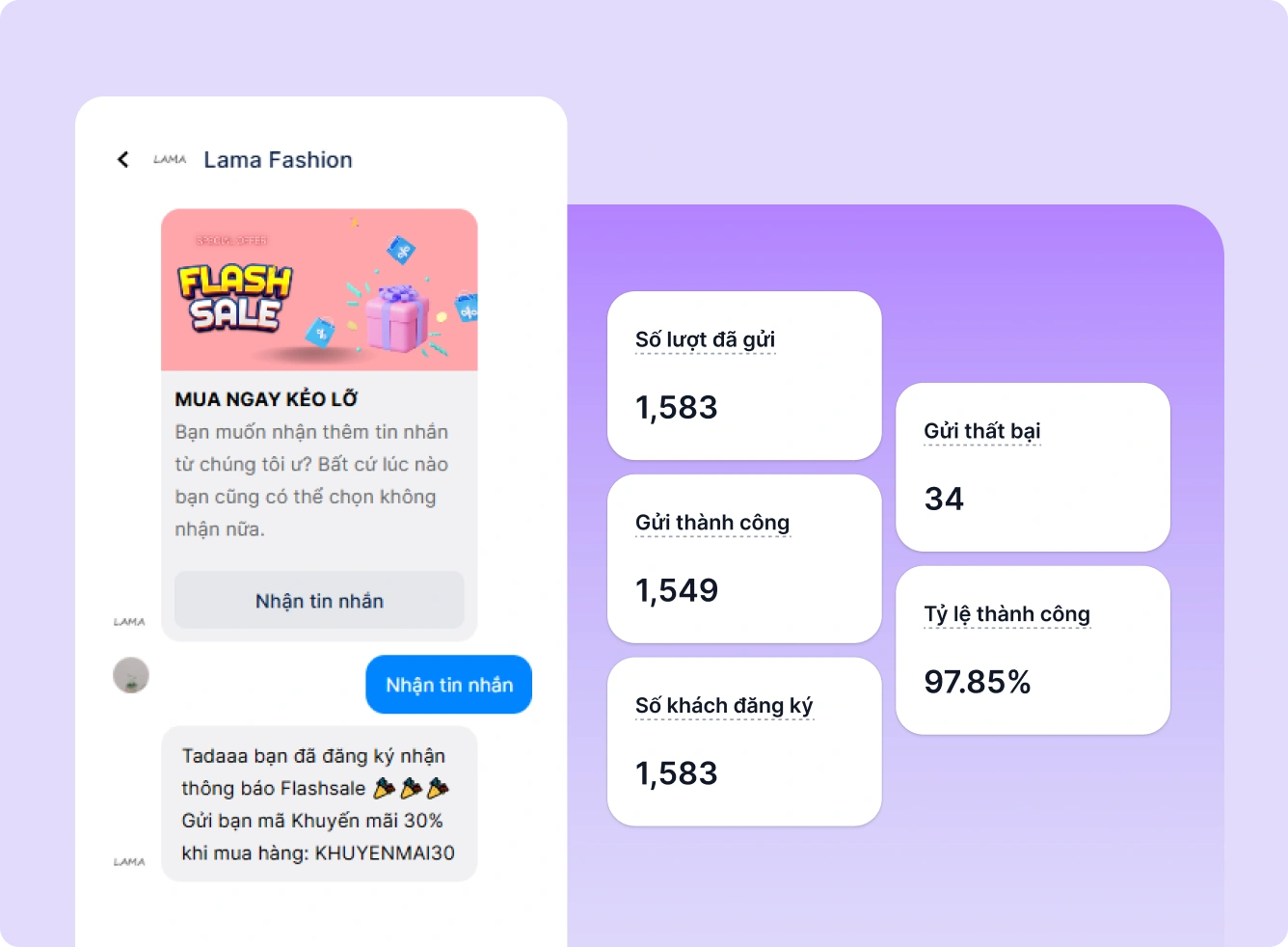 Gửi thông báo khuyến mãi định kỳ