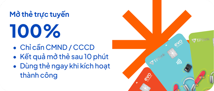 Mở thẻ trực tuyến 100%