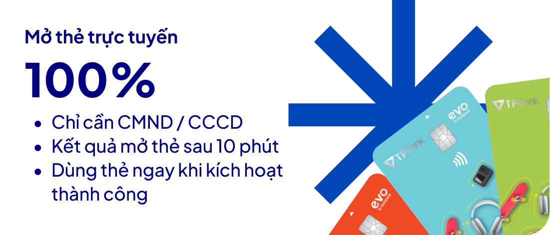 Mở thẻ trực tuyến 100%