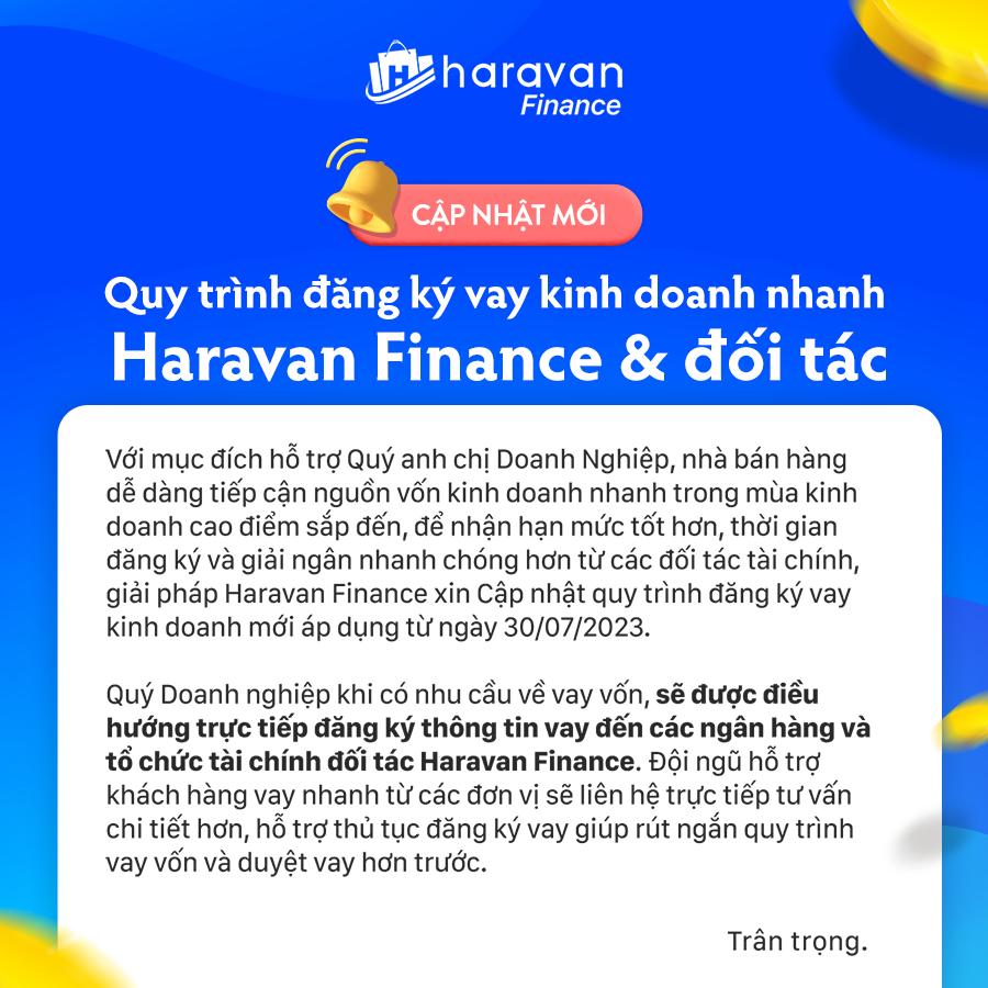 Haravan Finance - Vay vốn Kinh doanh nhanh