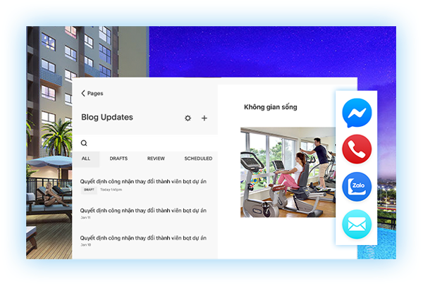 Hỗ trợ blog đầy đủ tính năng