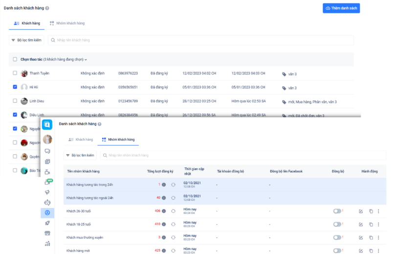 Quản lý Khách hàng & Nhóm khách hàng