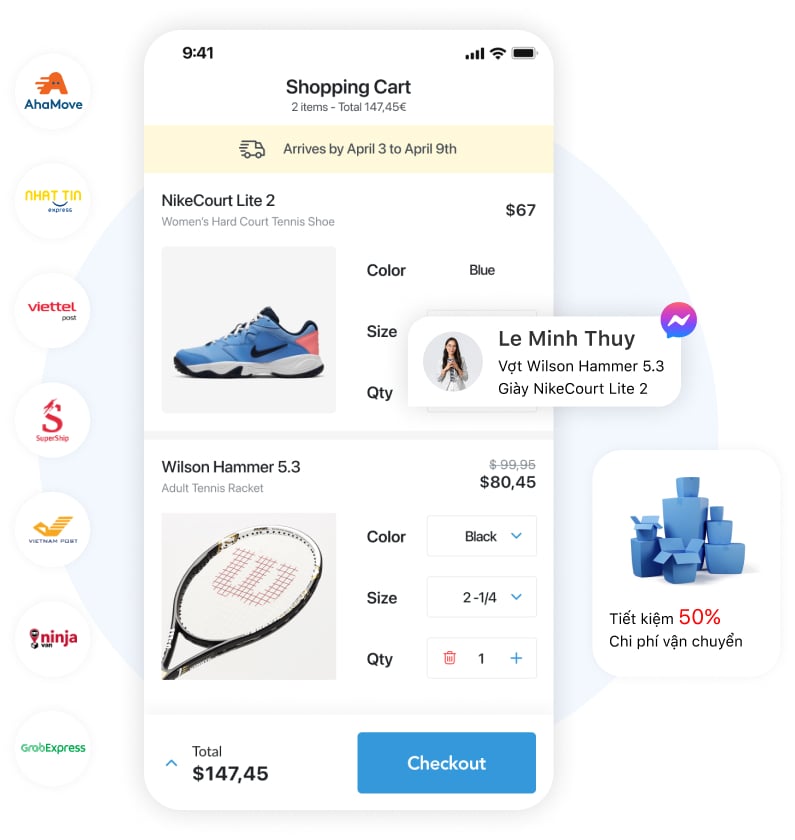 Tạo đơn hàng và đẩy đơn cho nhà vận chuyển ngay khi chat