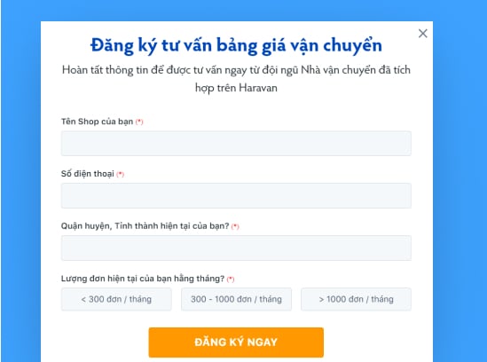 Đăng ký thông tin và nghe tư vấn bảng giá ưu đãi