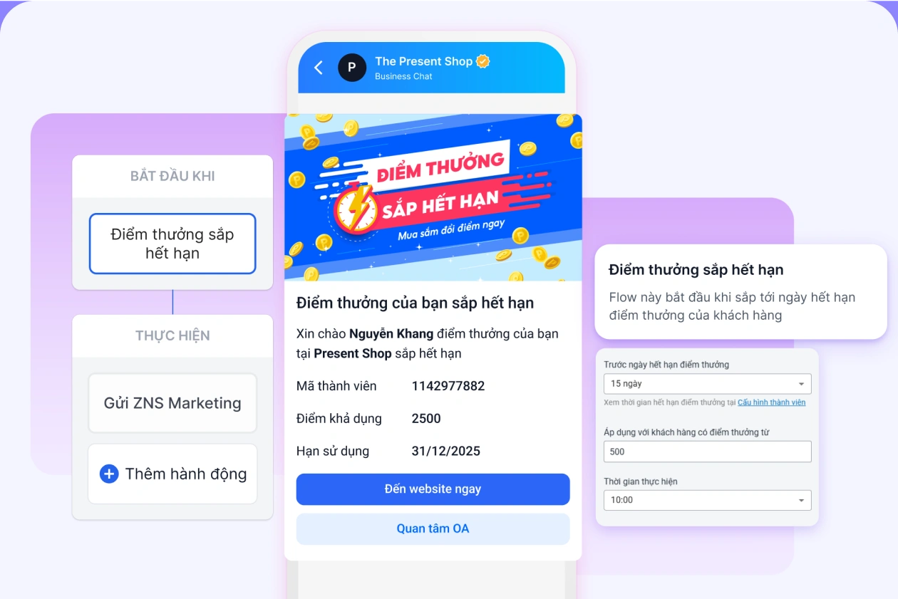 Thông báo điểm thưởng sắp hết hạn