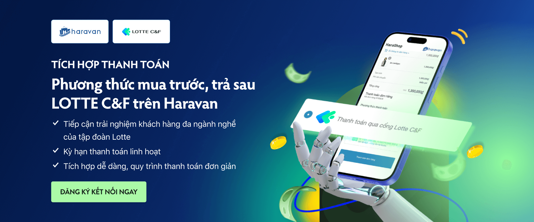 Tích hợp phương thức mua trước trả sau LOTTE C&F trên Haravan
