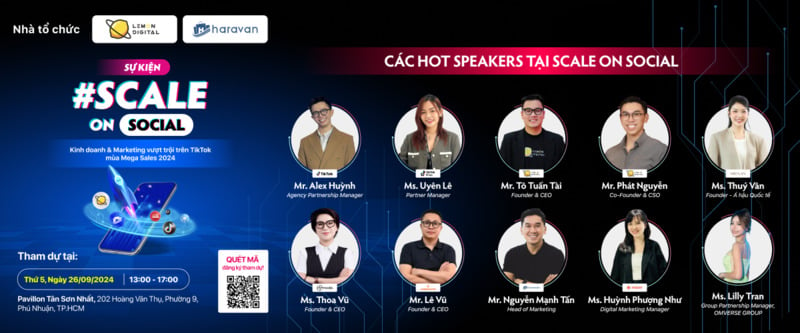 Dàn Speaker chất lượng tại SCALE ON SOCIAL 2024 mang đến những bí quyết thành công trên TikTok