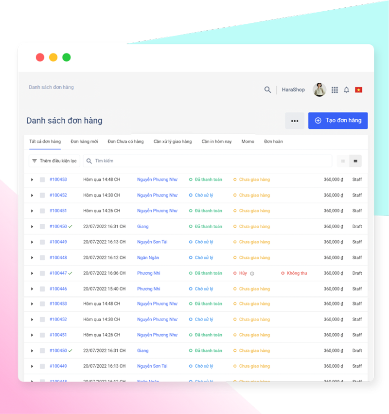 Quản lý đơn giao hàng