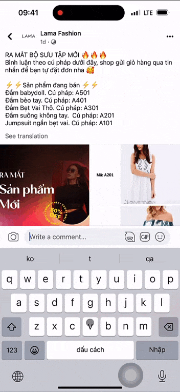 Tự động nhắn tin giỏ hàng khi khách bình luận theo cú pháp