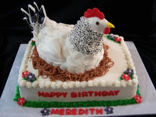Hình ảnh chiếc bánh sinh nhật tạo hình con gà