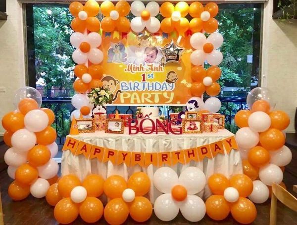 Trang trí sinh nhật bé trai Hồng Đăng  Chủ đề Khủng Long Xanh  Dịch vụ trang  trí sinh nhật tại Hà Nội