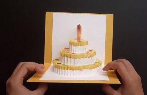 Làm thiệp sinh nhật có hình bánh gato