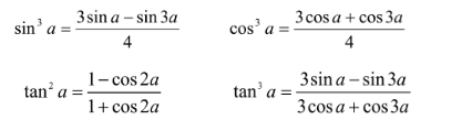 Công thức hạ bậc nâng cao