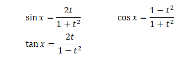 Công Thức Tính sin x, cos x, tan x theo t=tan⁡ x/2