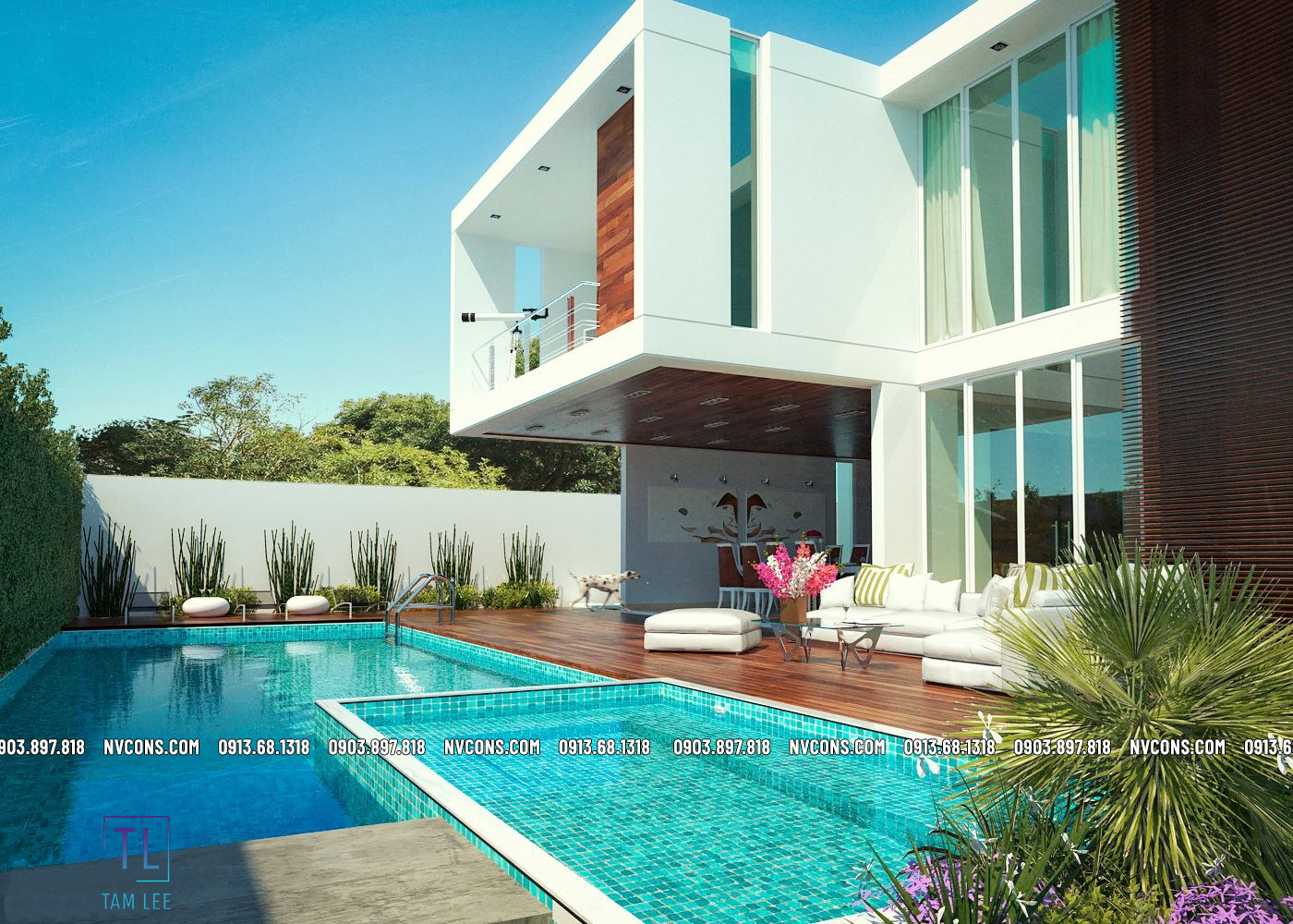 Thiết kế hồ bơi biệt thự nghỉ dưỡng gia đình Tam Lee