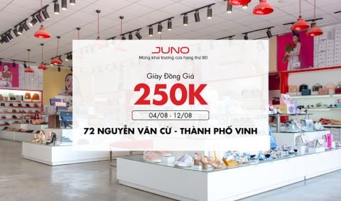 Juno mừng khai trương cửa hàng thứ 80 tại Thành phố Vinh - Đồng giá giày 250K