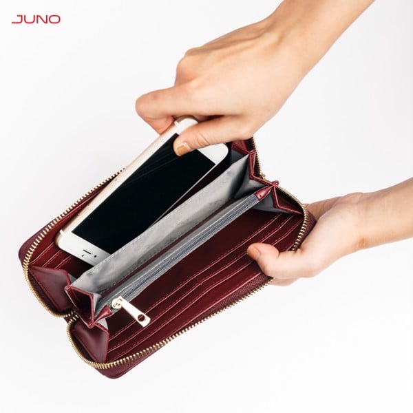 Ví cầm tay Juno hoạ tiết vân chìm VI052