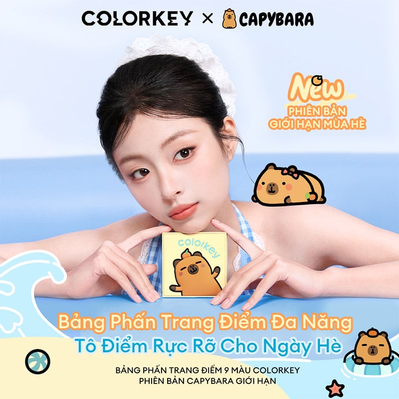 thegioiskinfood.com - Bảng Phấn Mắt 9 Ô Màu Colorkey Orange Capybara Nine Shades Eyeshadow Palette 13.5g