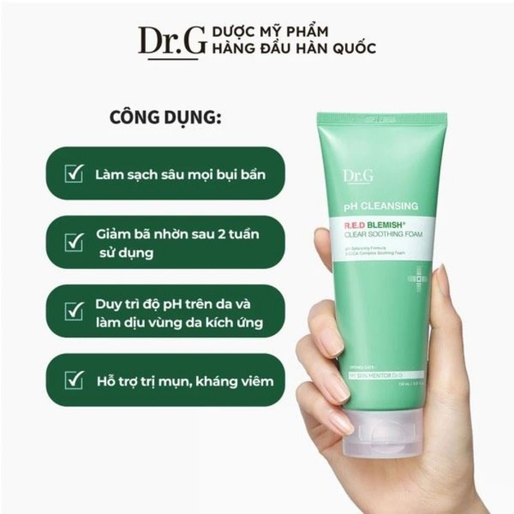 Sữa Rửa Mặt Dành Cho Nhạy Cảm Dr.G R.E.D Blemish Clear Soothing Foam 150ml