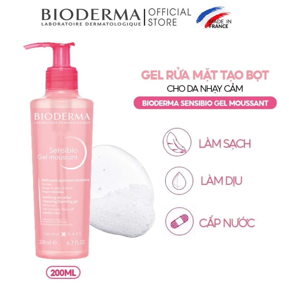 Sữa Rửa Mặt Dạng Gel Cho Da Nhạy Cảm Bioderma Sensibio Gel Moussant