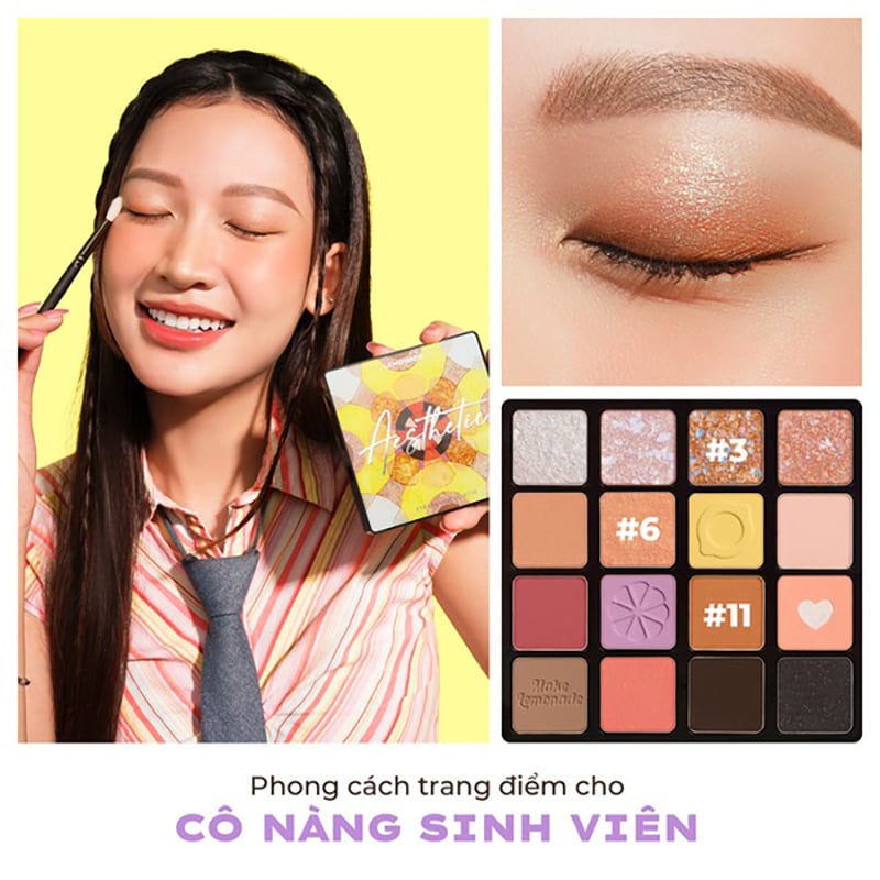 Lemonade Aesthetic EyeShadow Palette (bảng 16 màu) Ver.2