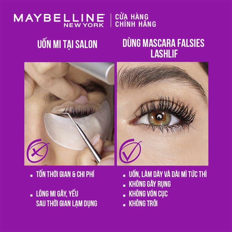 Mascara Uốn Mi Maybelline The Falsies Lash Lift Waterproof 8.6ml – THẾ GIỚI  SKINFOOD